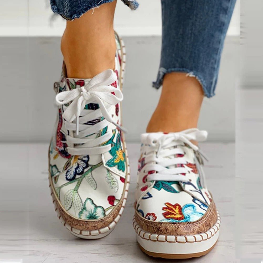 Oluchi™  Floral Orthopedic Zipper Sneakers